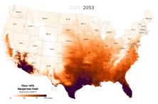 2053 US dangerous heat days